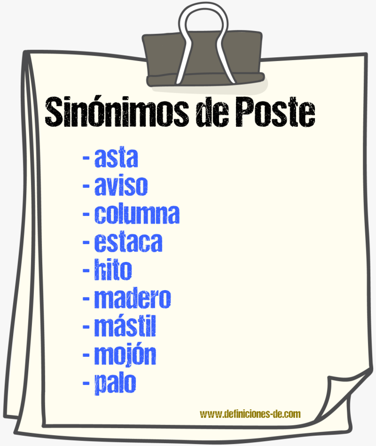 Sinnimos de poste