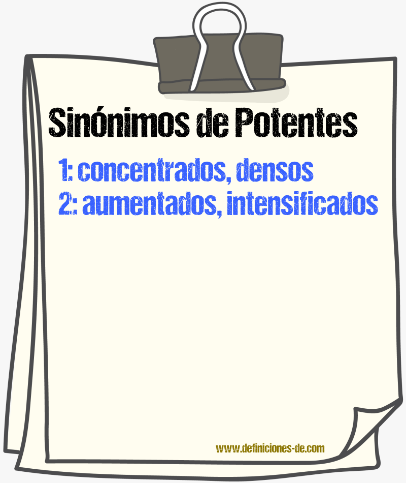 Sinónimos de potentes