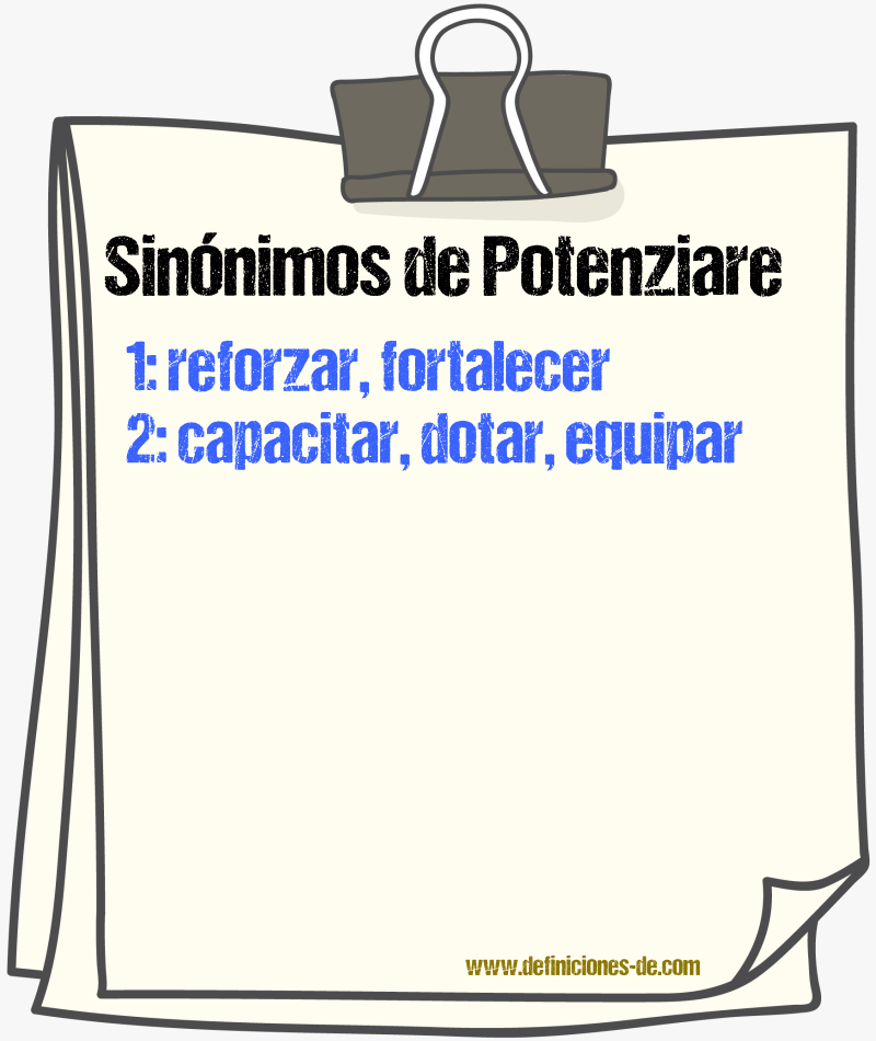Sinónimos de potenziare