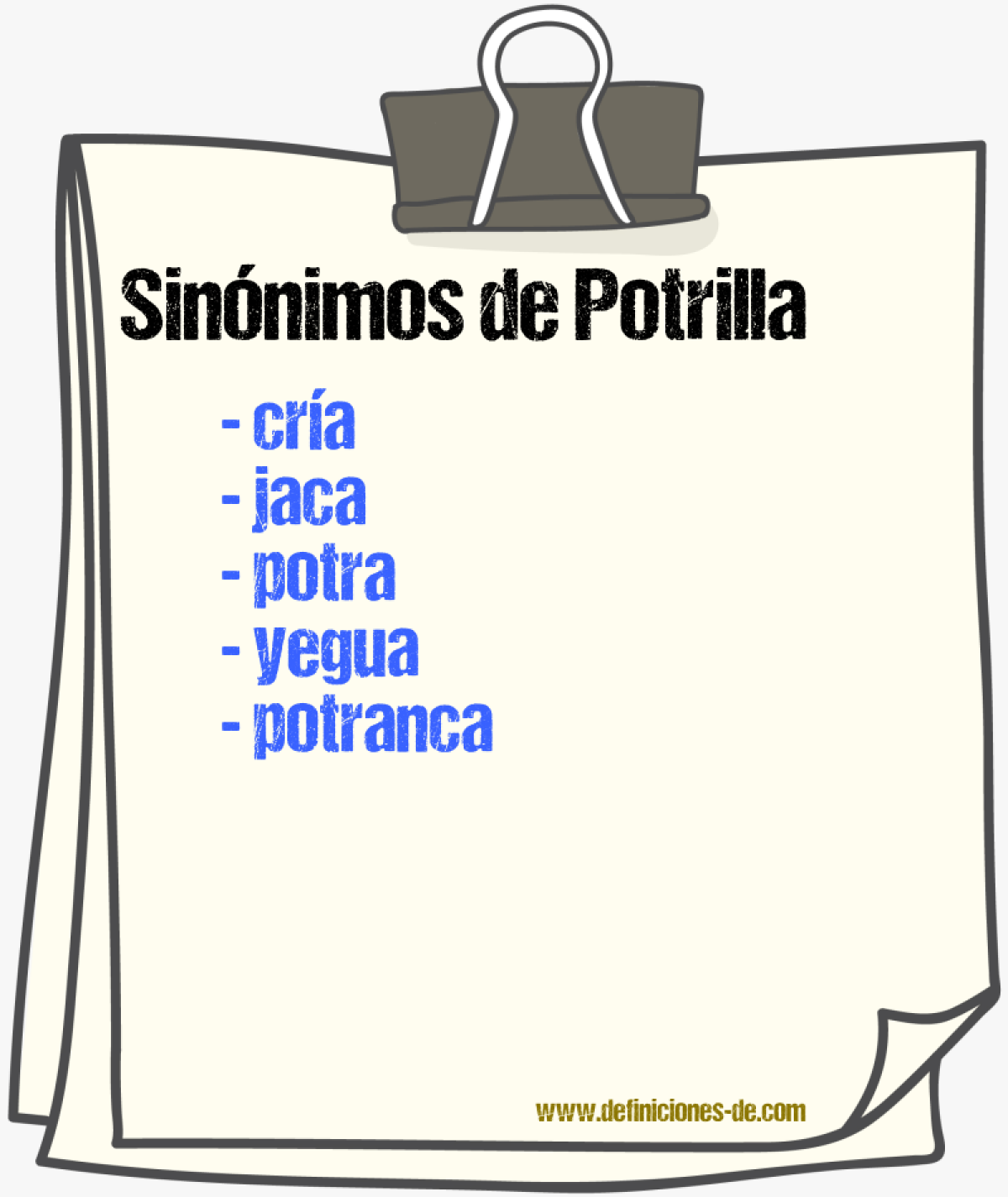 Sinnimos de potrilla