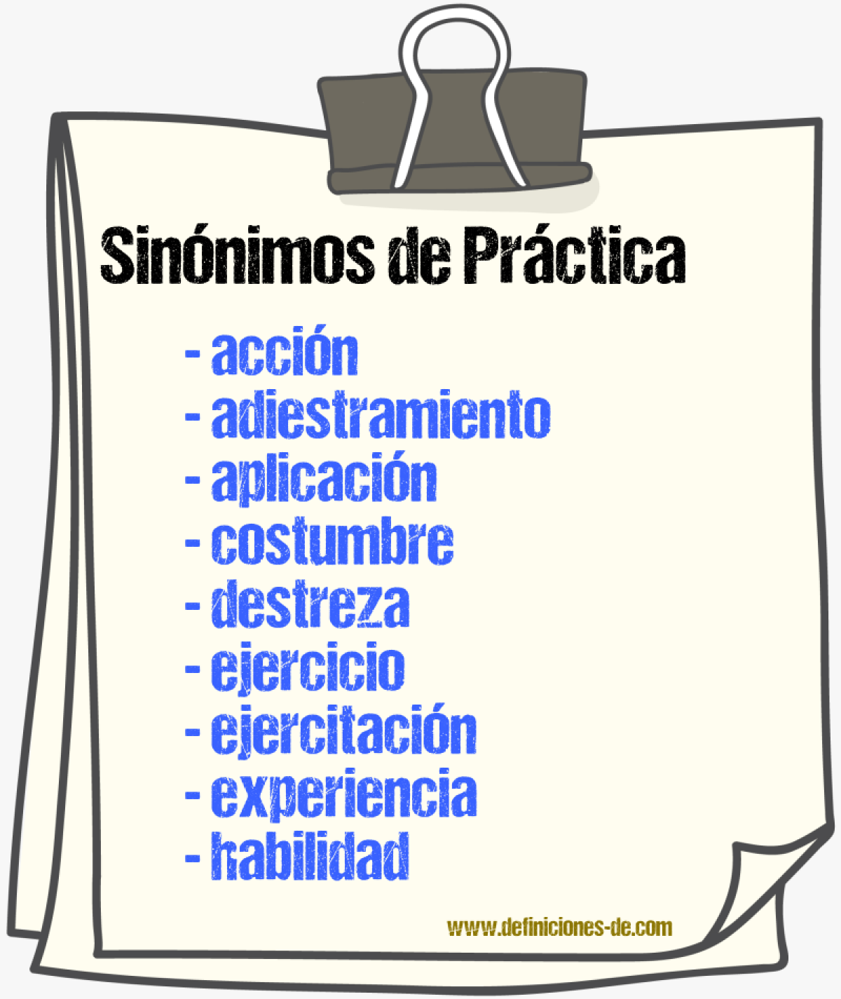 Sinnimos de prctica