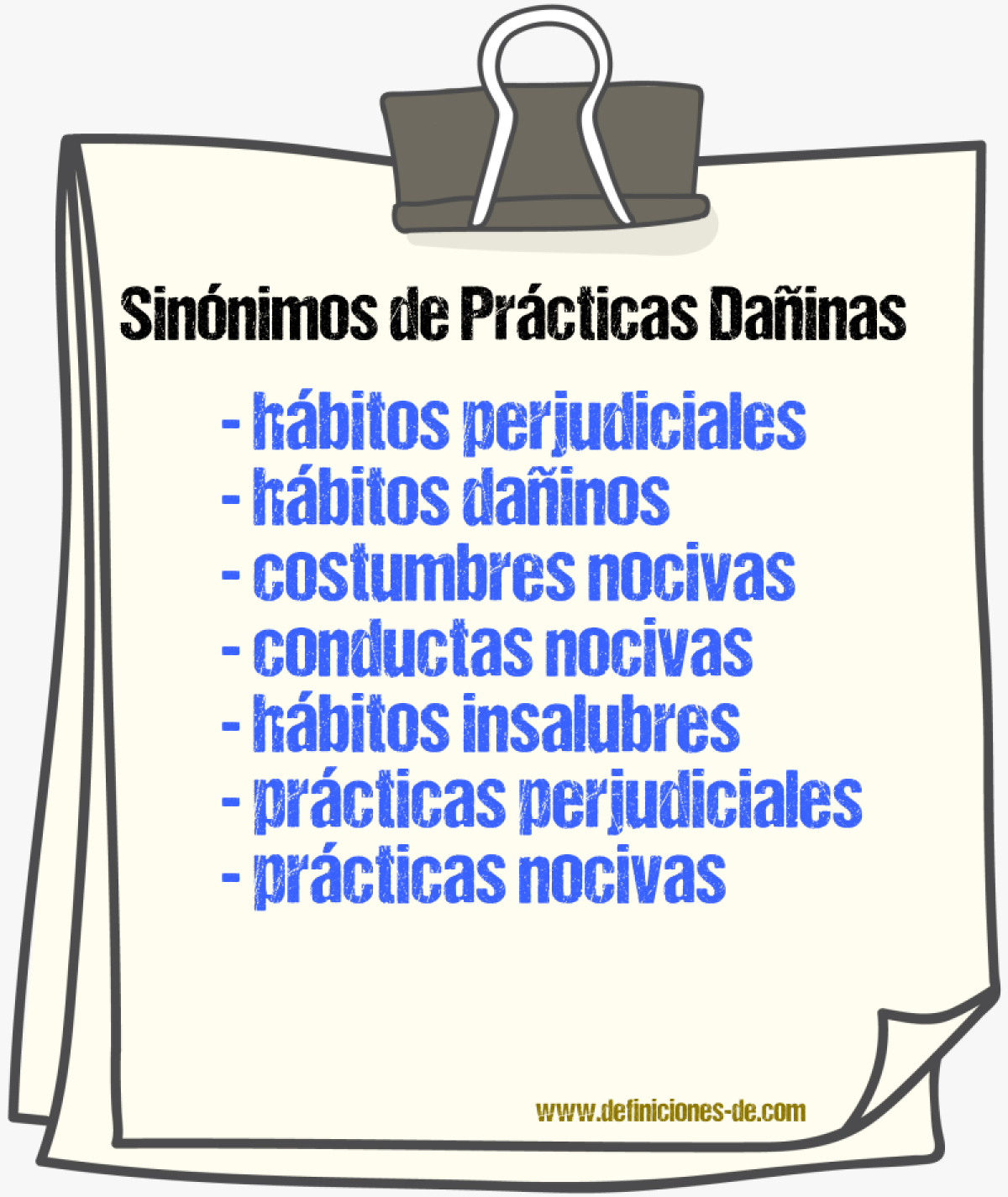Sinónimos de prácticas dañinas