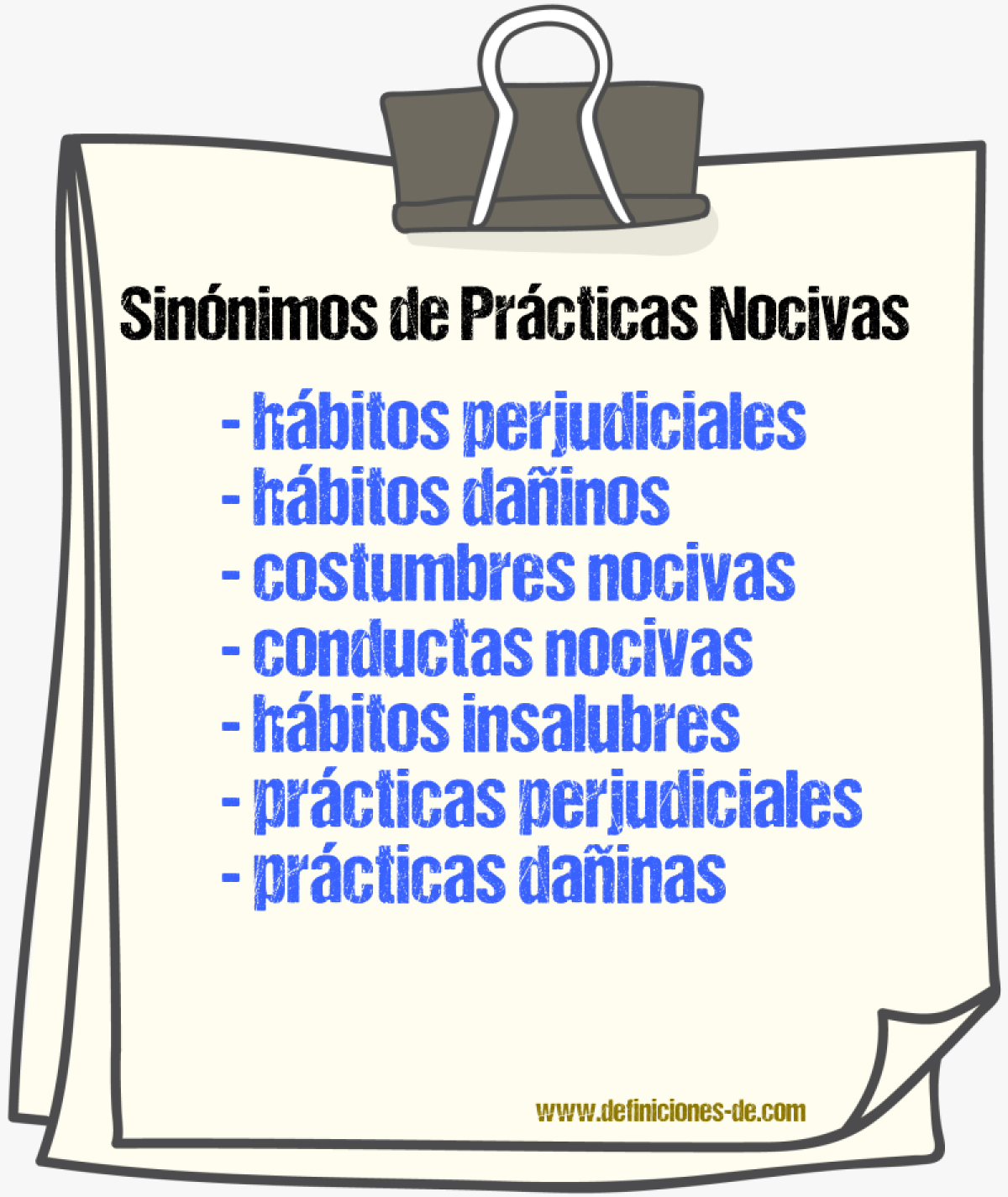 Sinónimos de prácticas nocivas