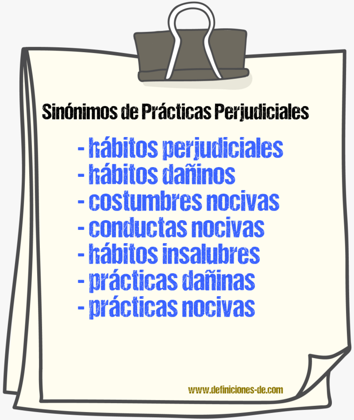 Sinónimos de prácticas perjudiciales