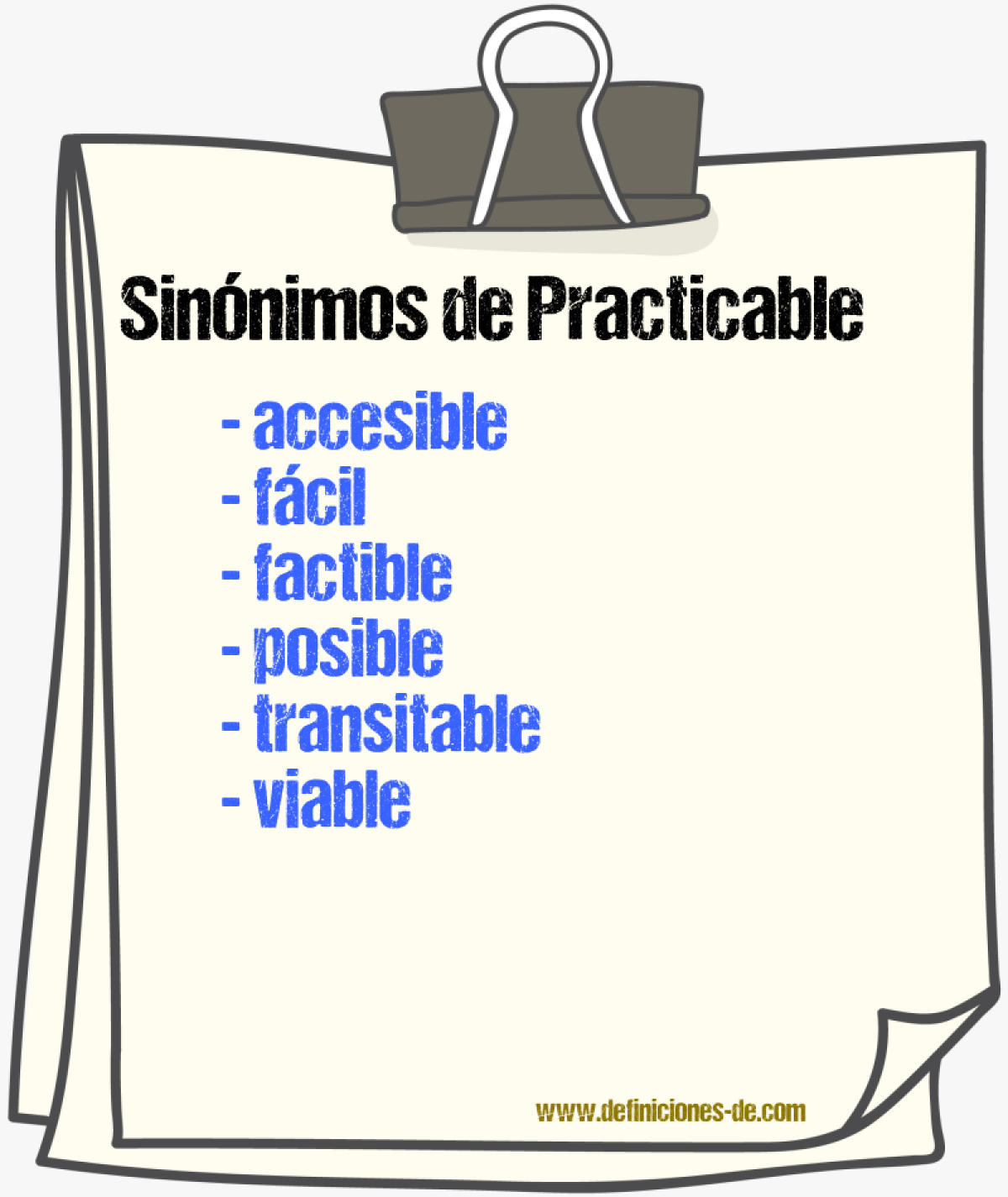 Sinnimos de practicable