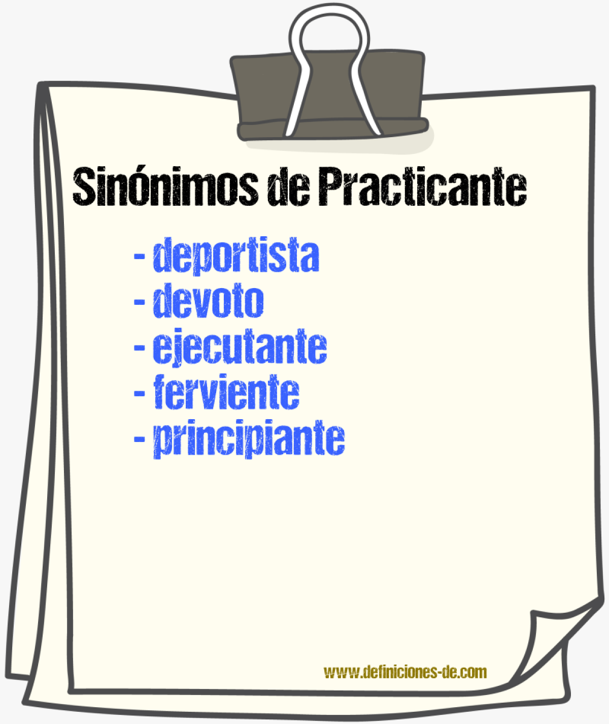 Sinnimos de practicante