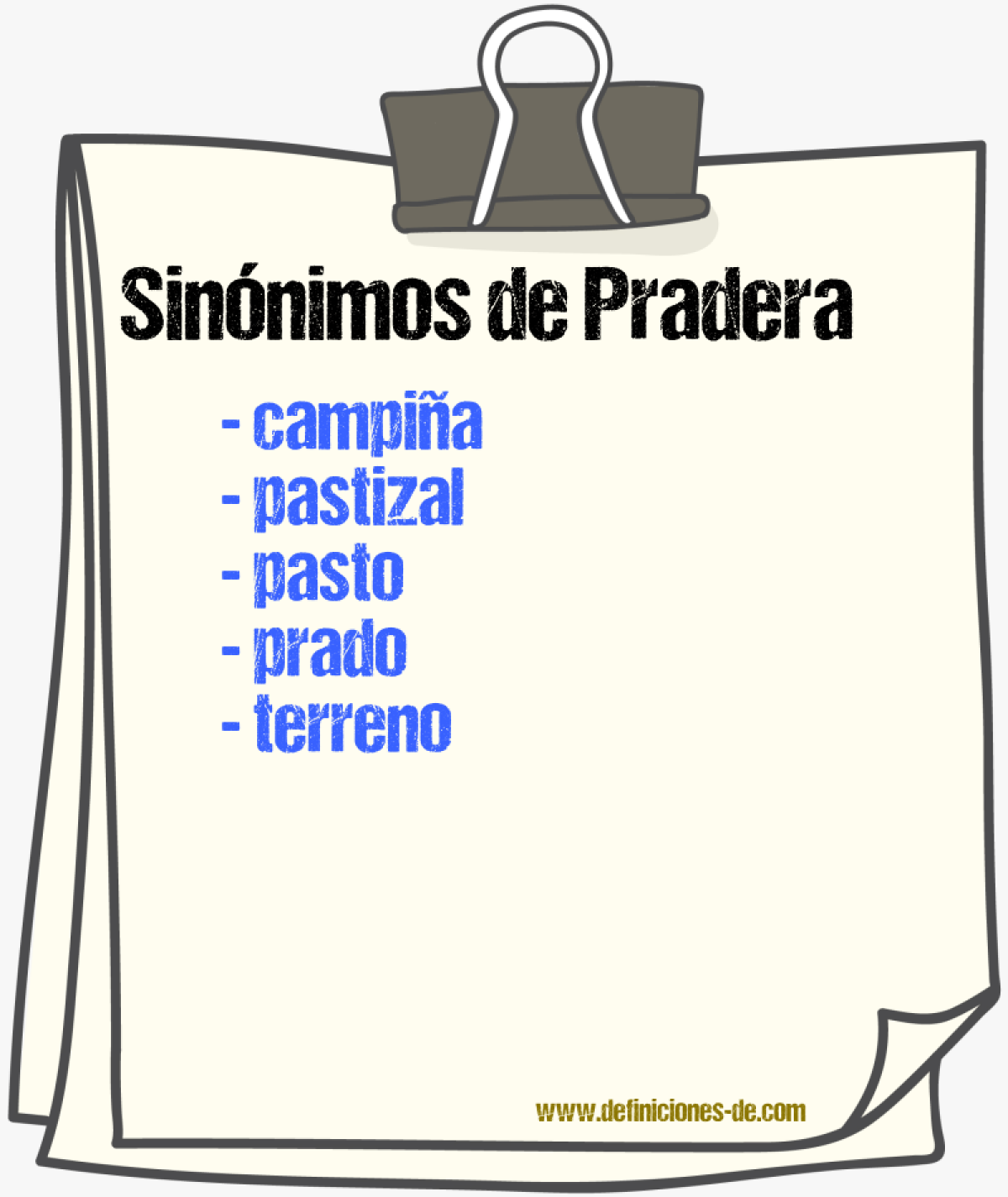 Sinnimos de pradera