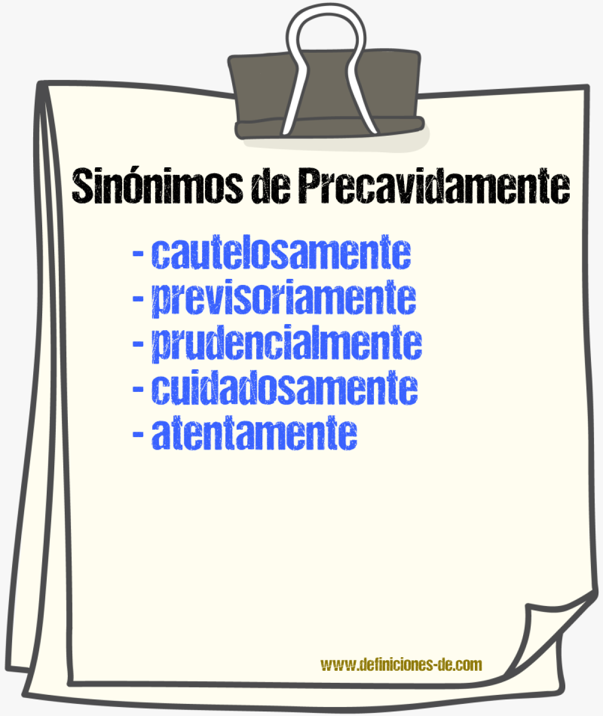 Sinónimos de precavidamente