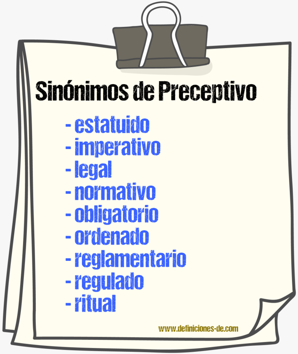 Sinnimos de preceptivo