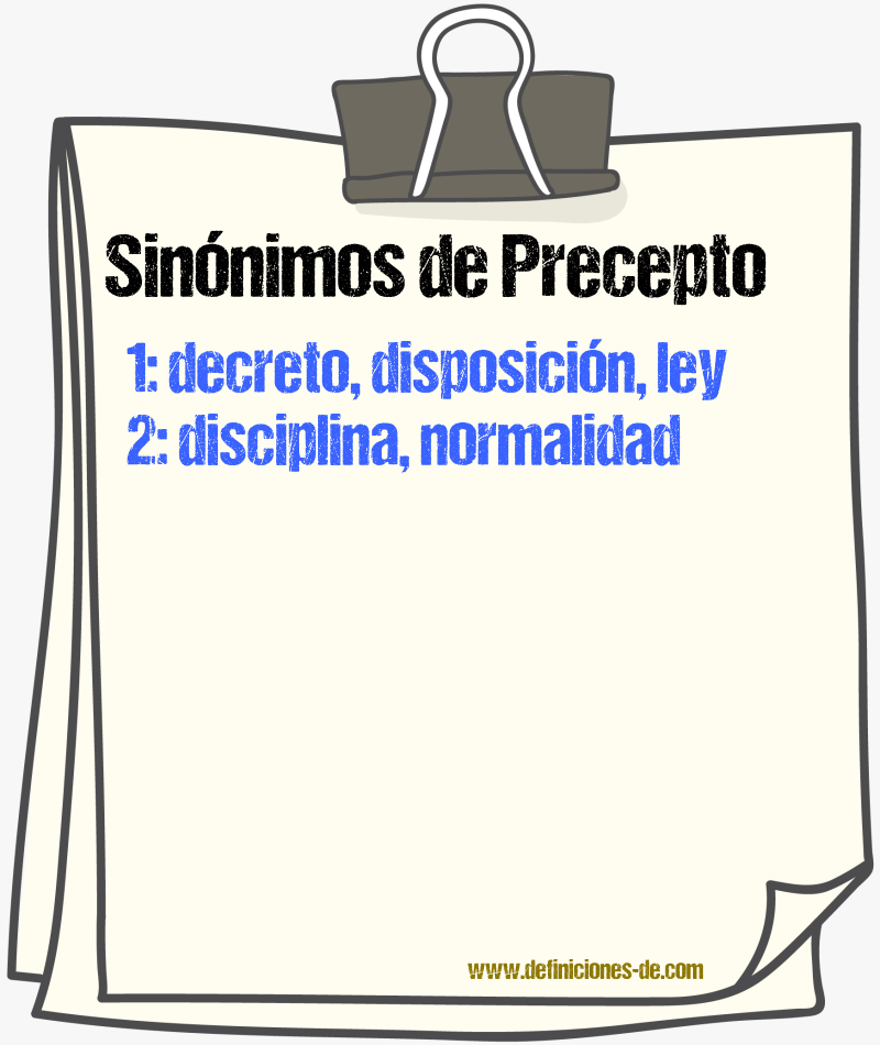 Sinnimos de precepto