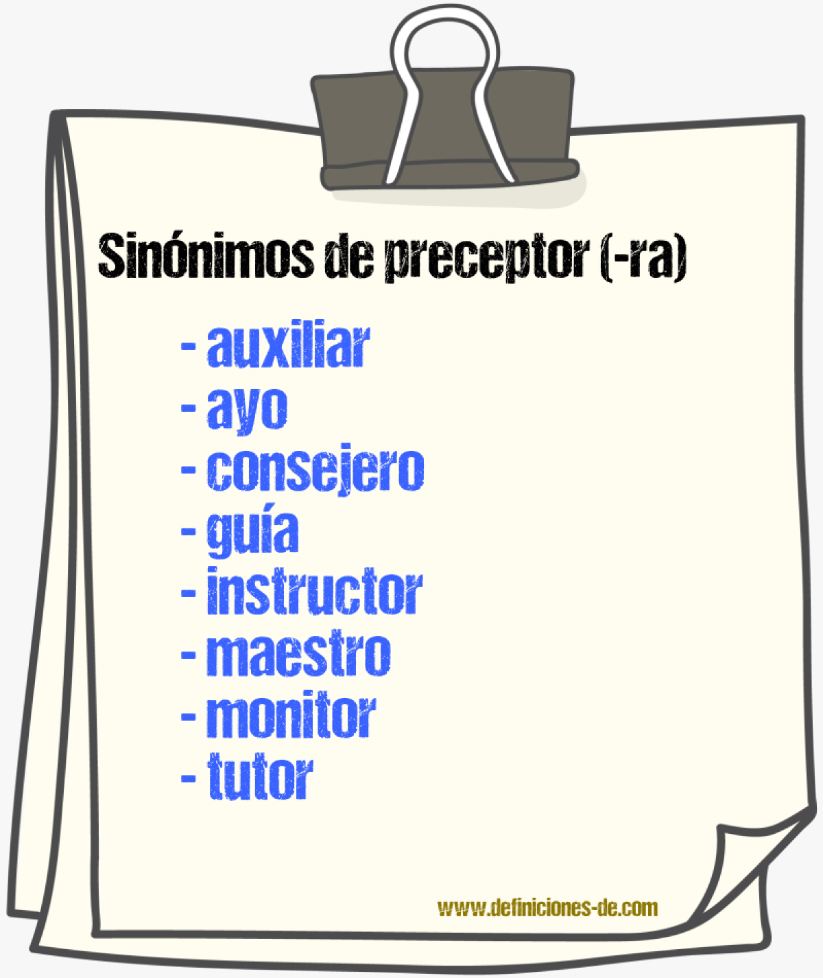 Sinnimos de preceptor