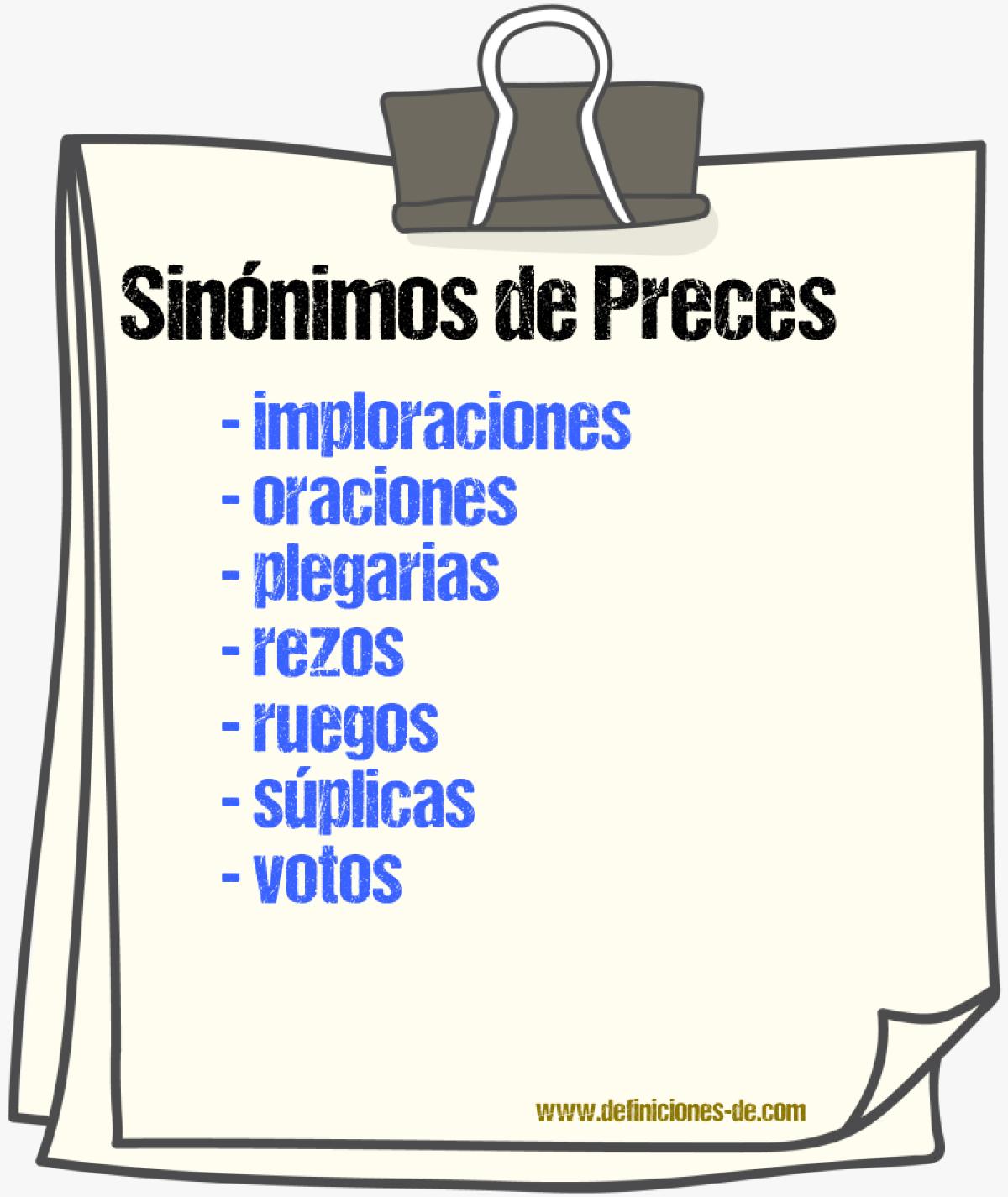 Sinnimos de preces