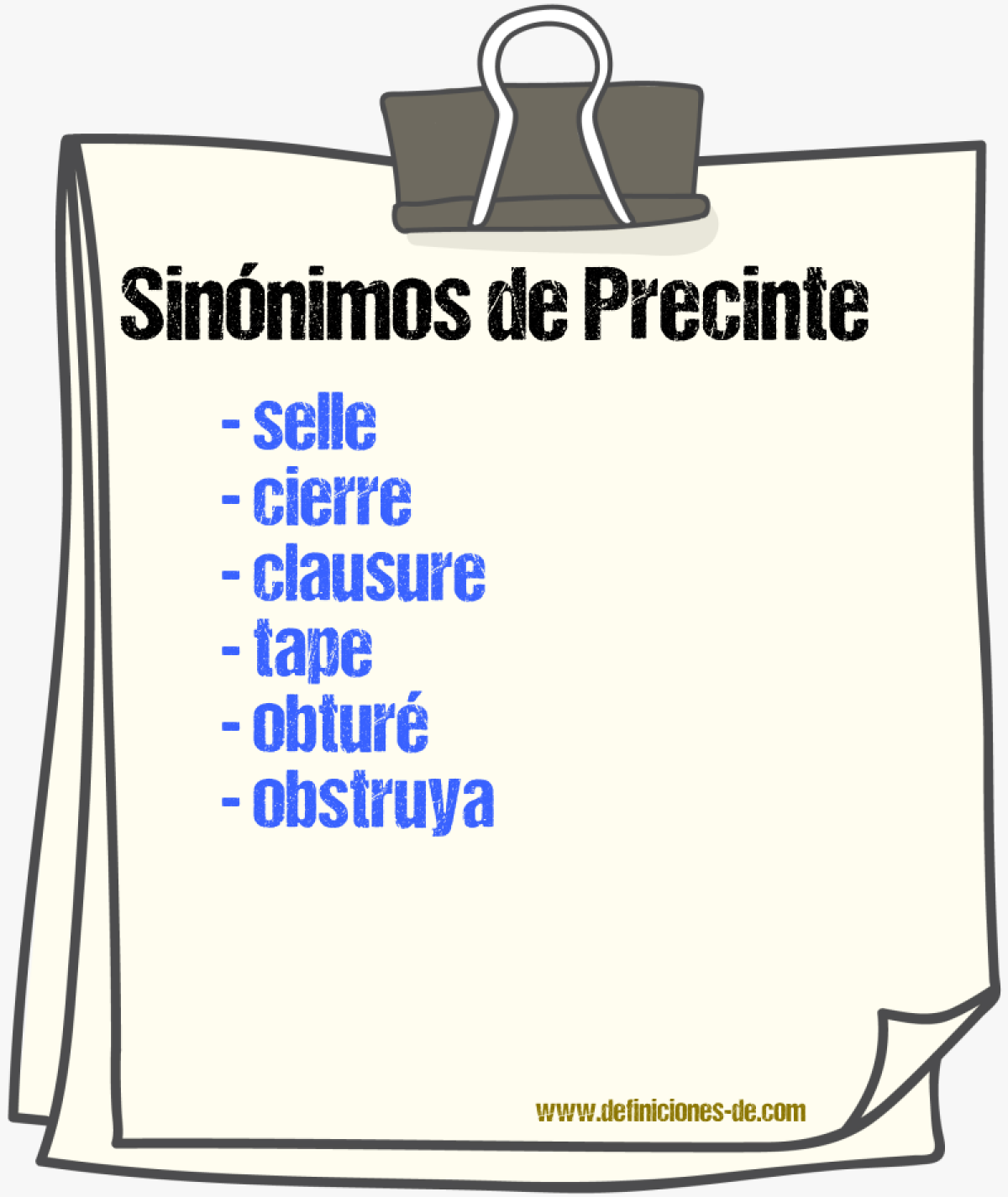 Sinónimos de precinte