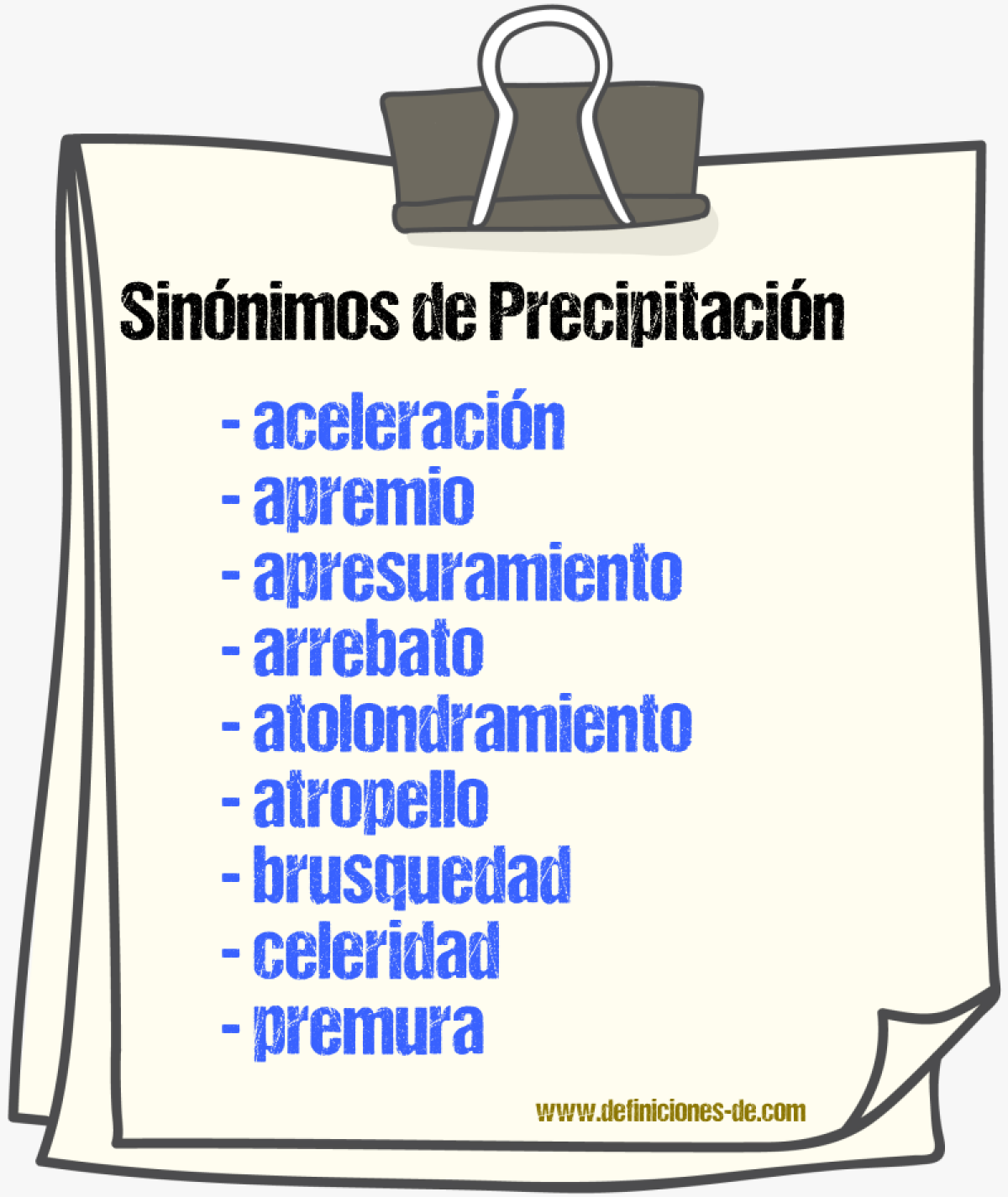 Sinnimos de precipitacin