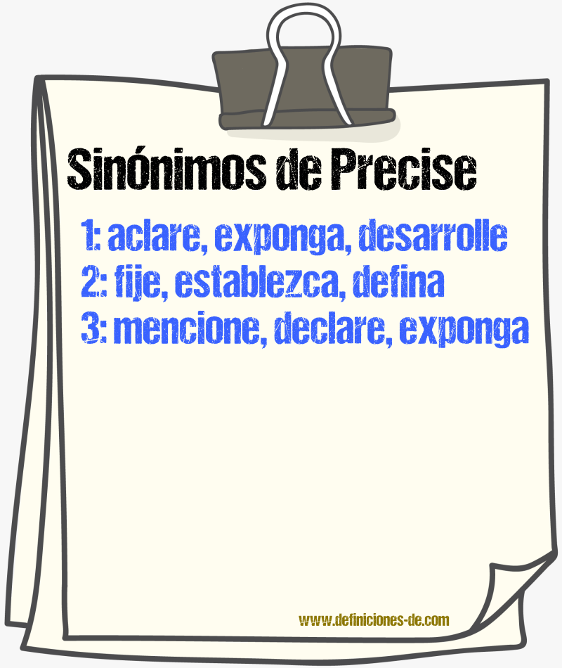 Sinónimos de precise