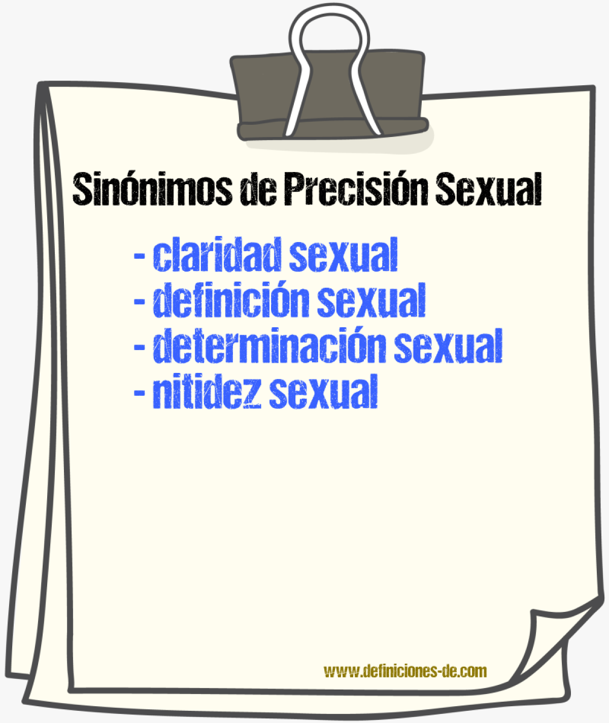 Sinónimos de precisión sexual