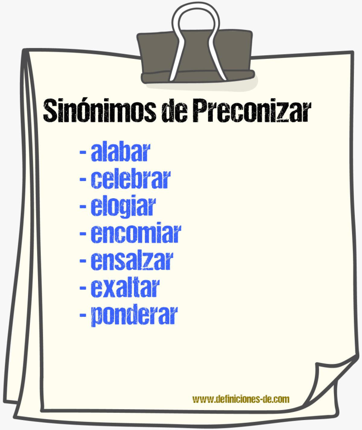 Sinnimos de preconizar