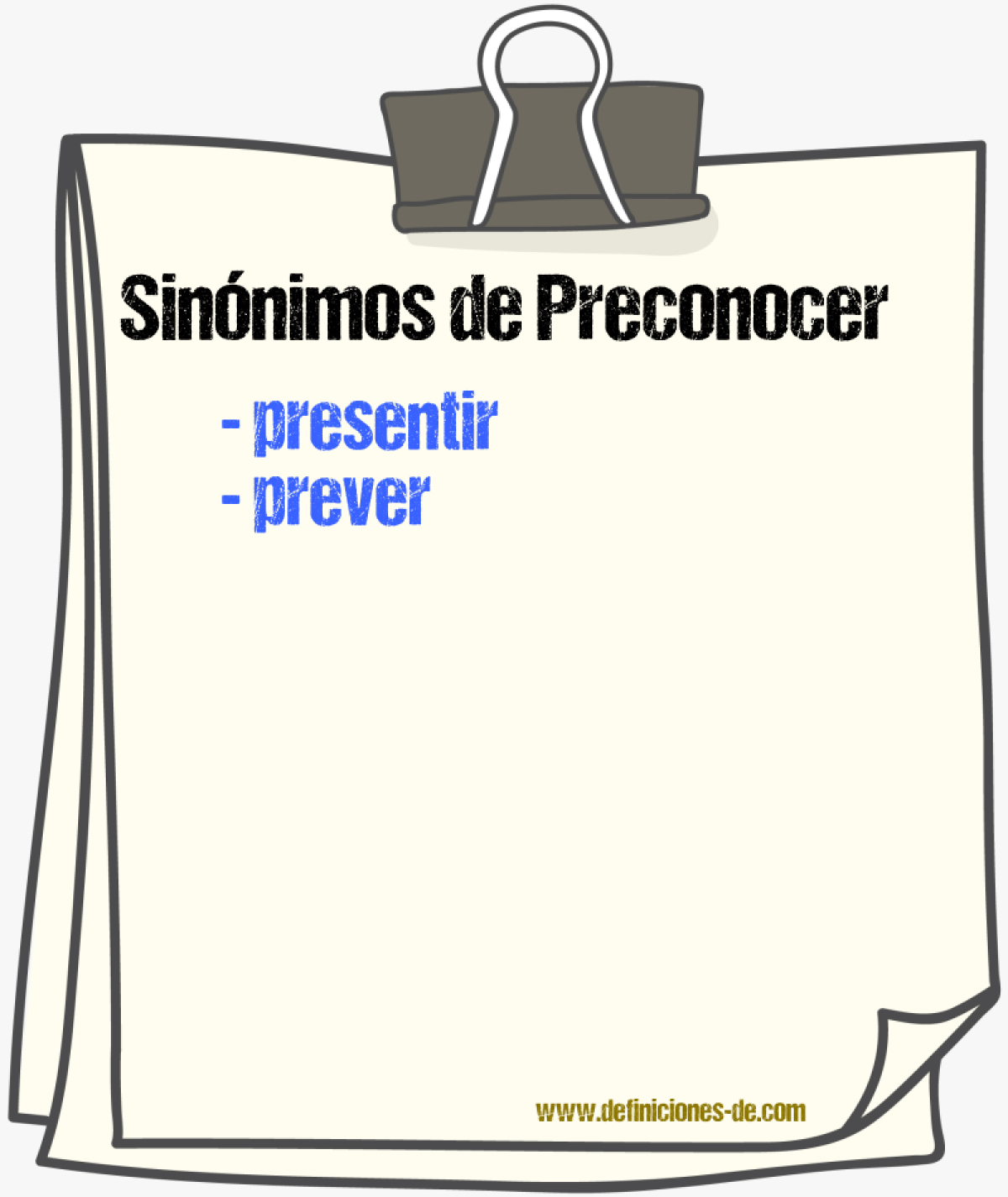 Sinnimos de preconocer