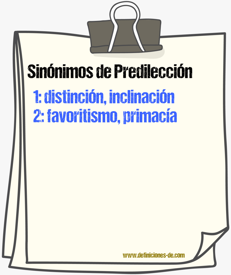 Sinnimos de predileccin