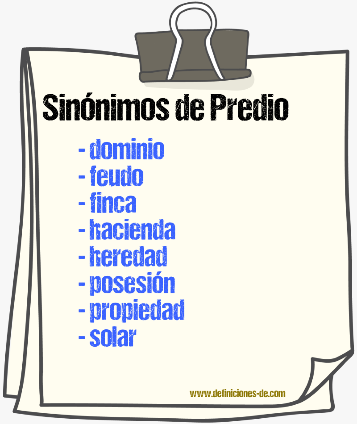 Sinnimos de predio