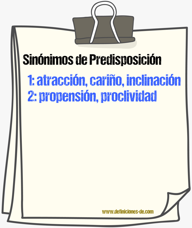 Sinnimos de predisposicin