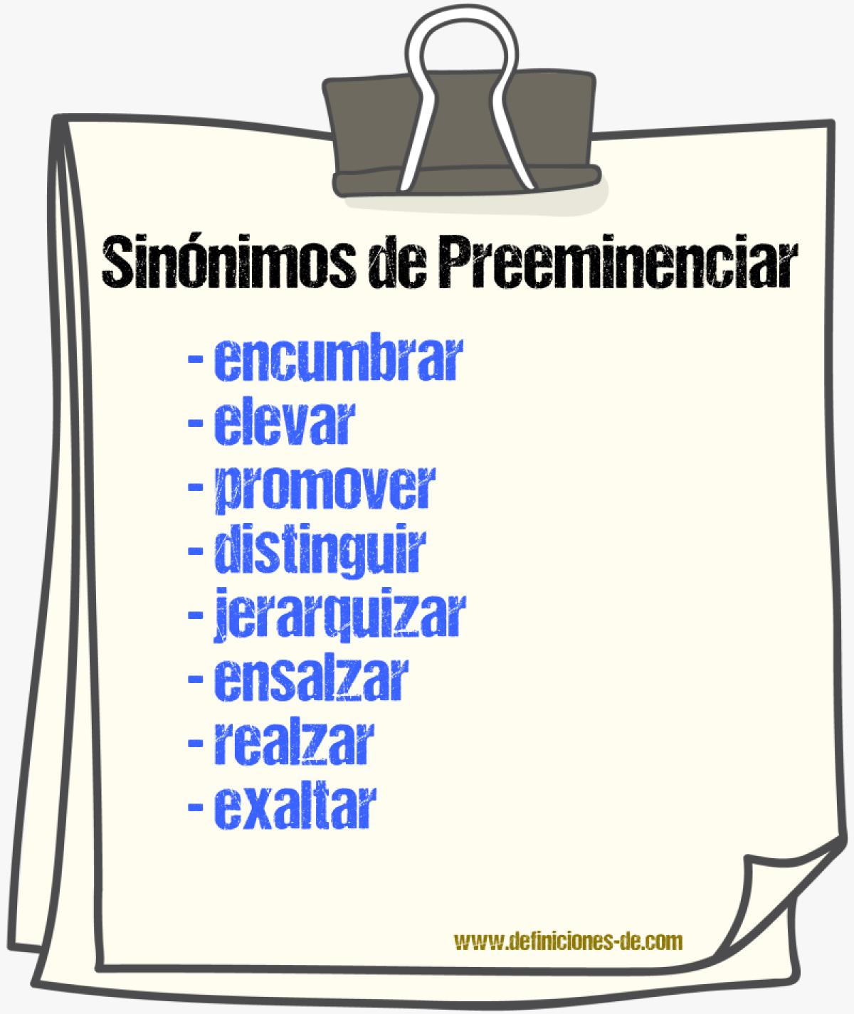 Sinónimos de preeminenciar