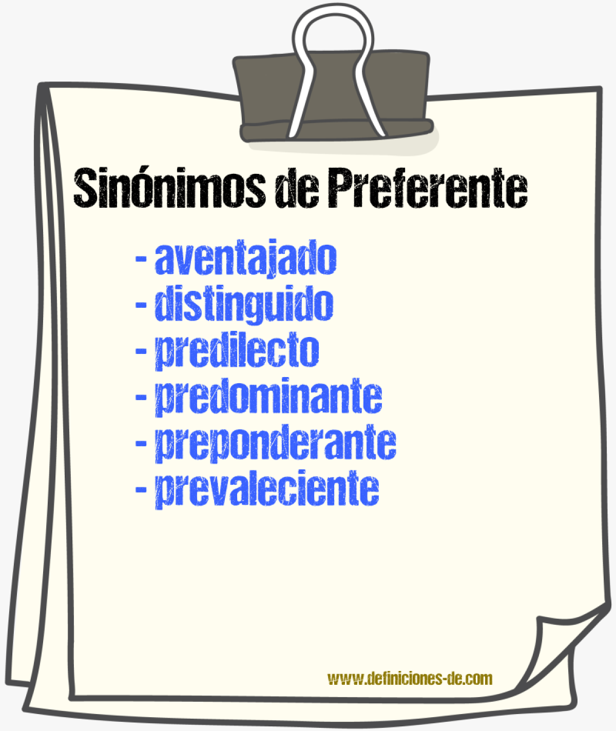 Sinnimos de preferente