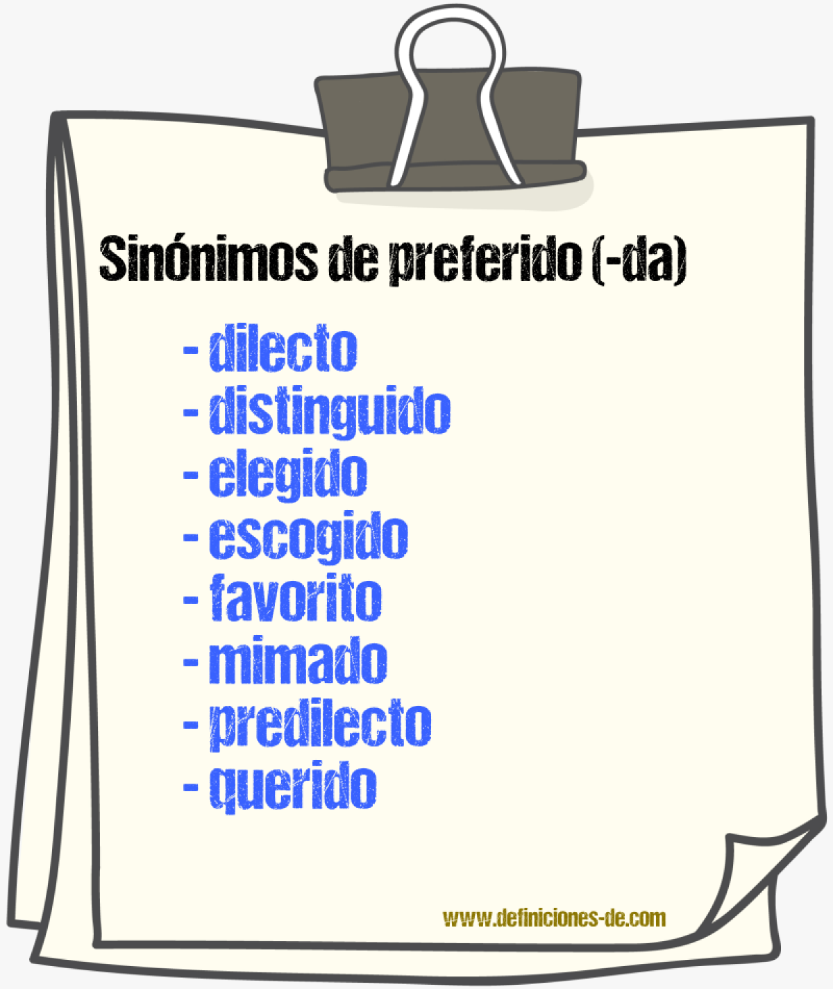 Sinnimos de preferido