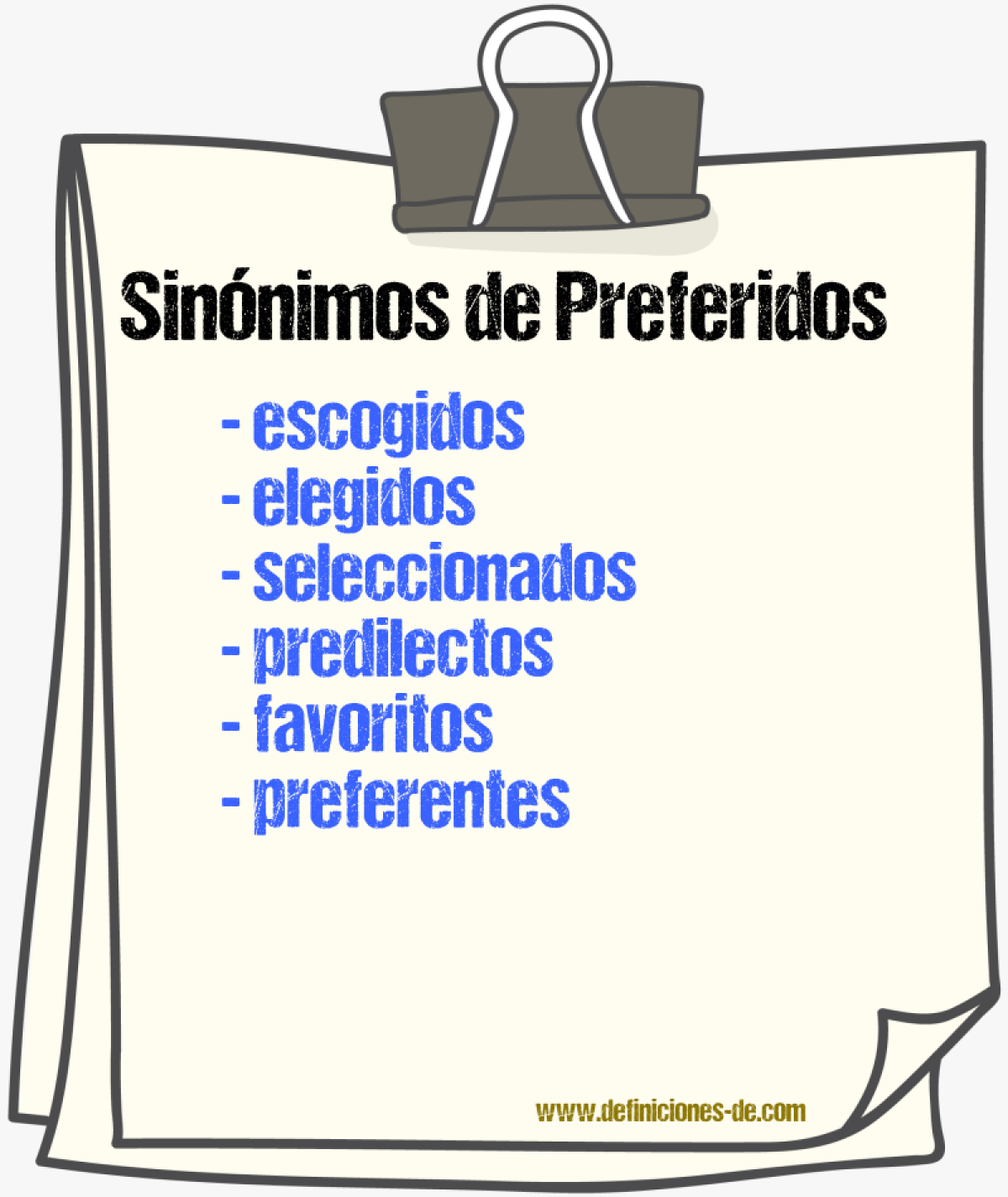 Sinónimos de preferidos