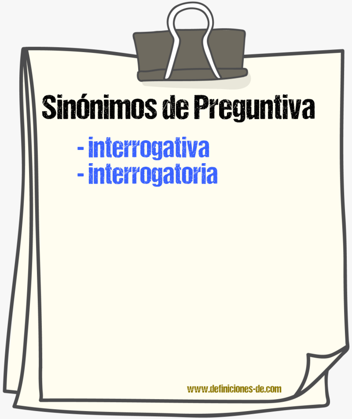 Sinónimos de preguntiva