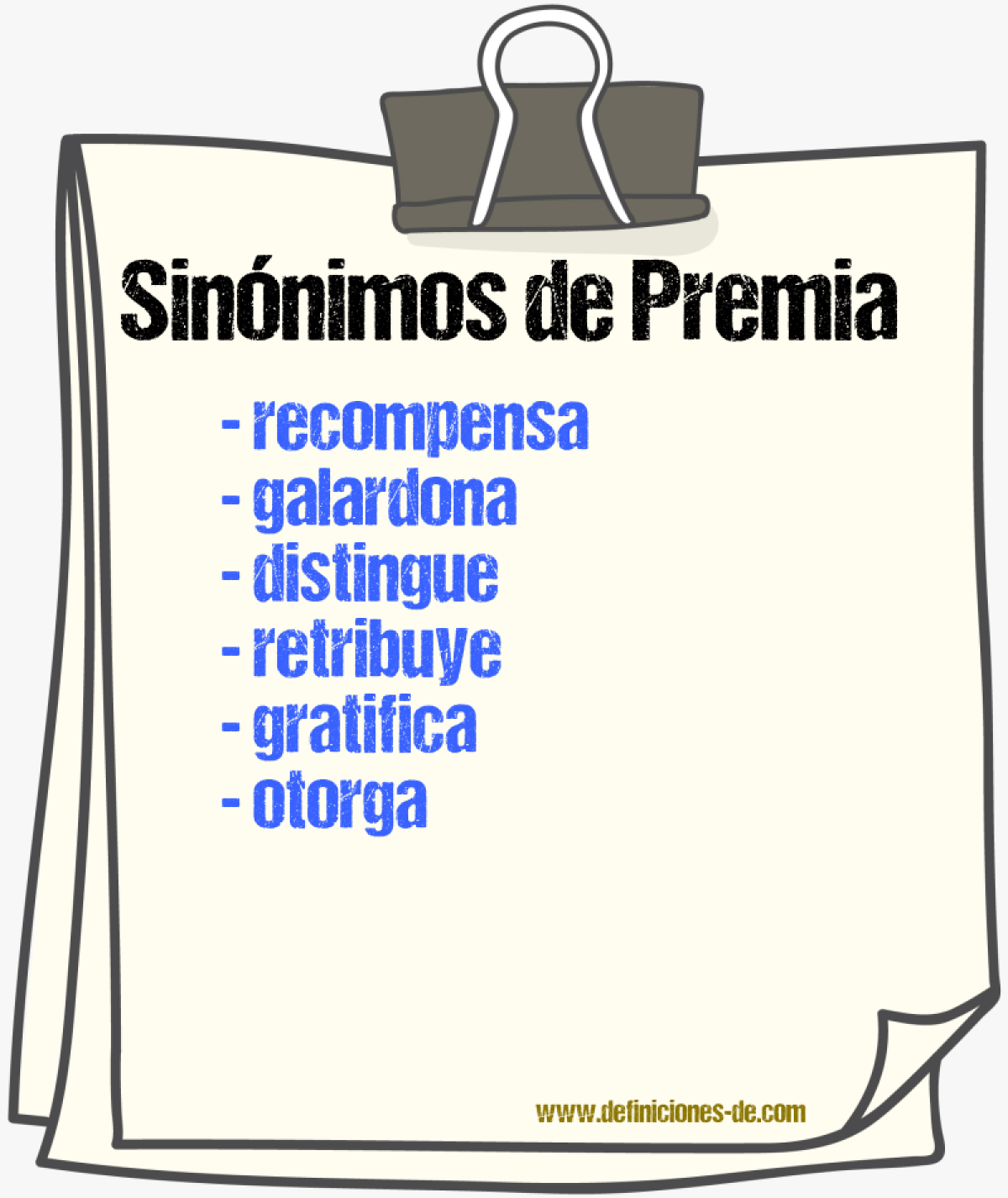 Sinónimos de premia