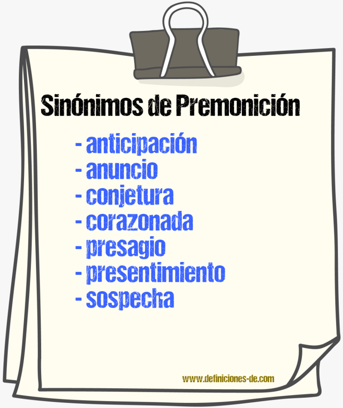 Sinnimos de premonicin