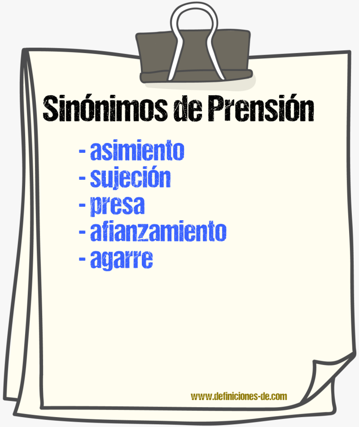 Sinónimos de prensión