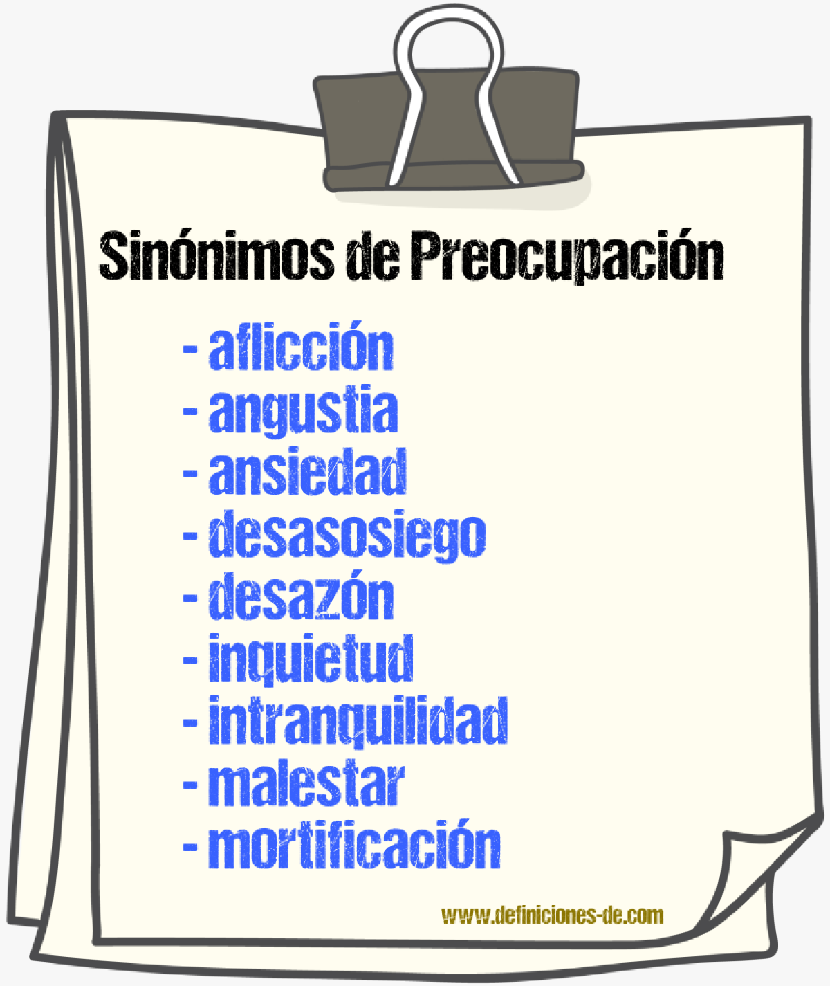 Sinnimos de preocupacin