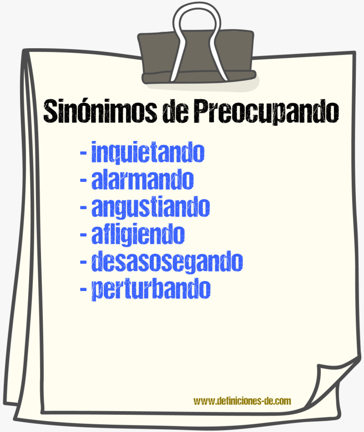 Sinónimos de preocupando