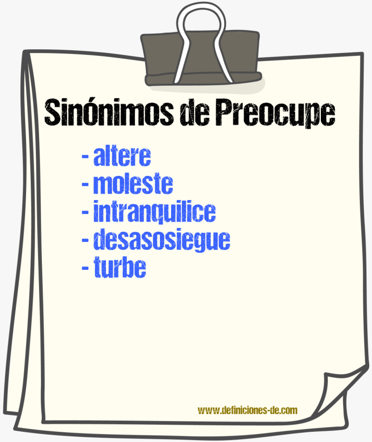 Sinónimos de preocupe