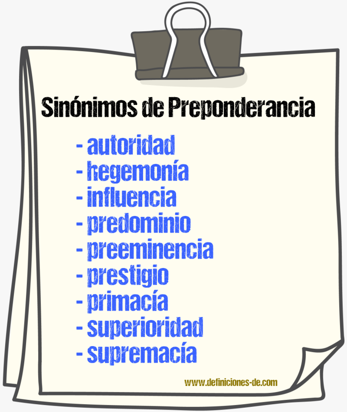 Sinnimos de preponderancia