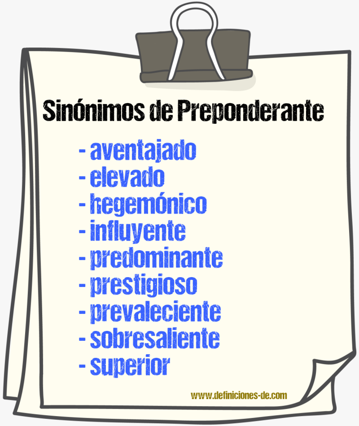 Sinnimos de preponderante