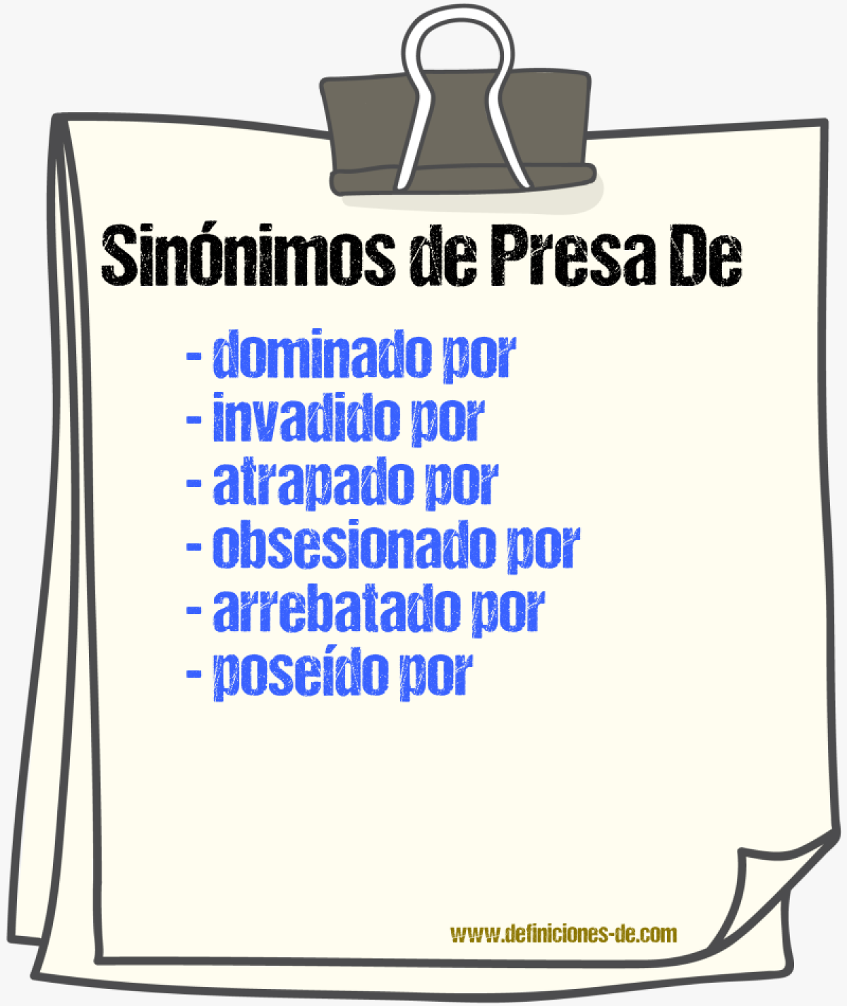 Sinónimos de presa de