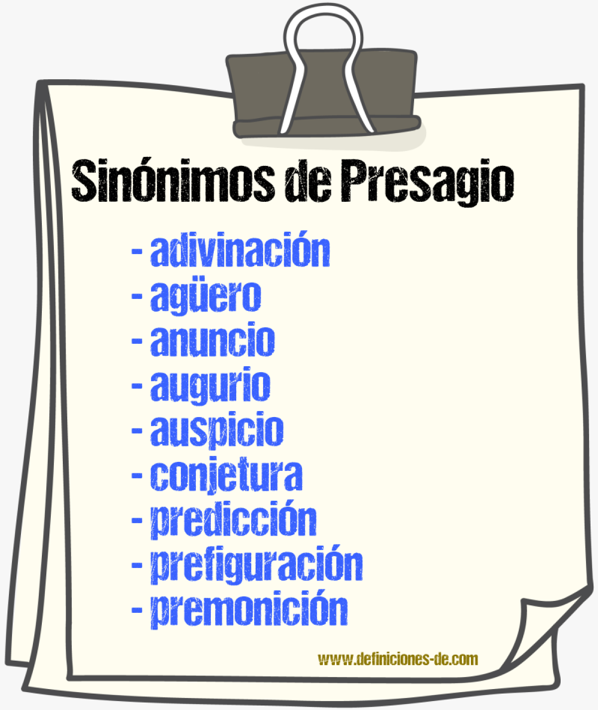 Sinnimos de presagio