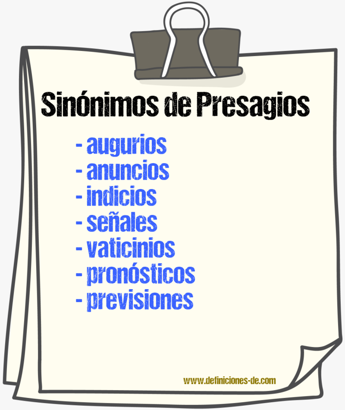 Sinónimos de presagios