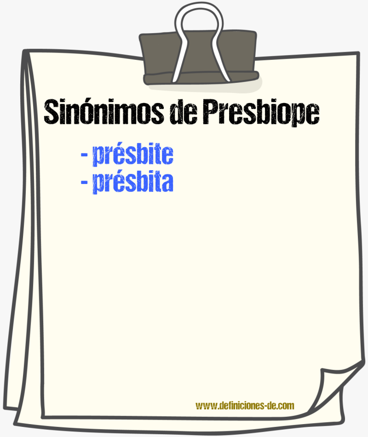 Sinnimos de presbiope