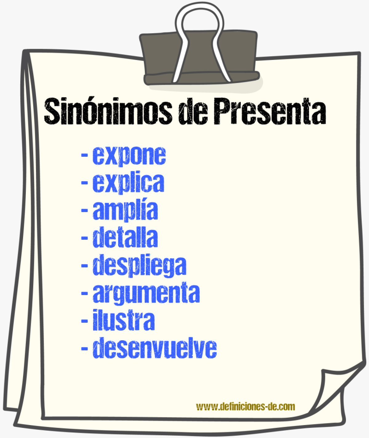 Sinónimos de presenta