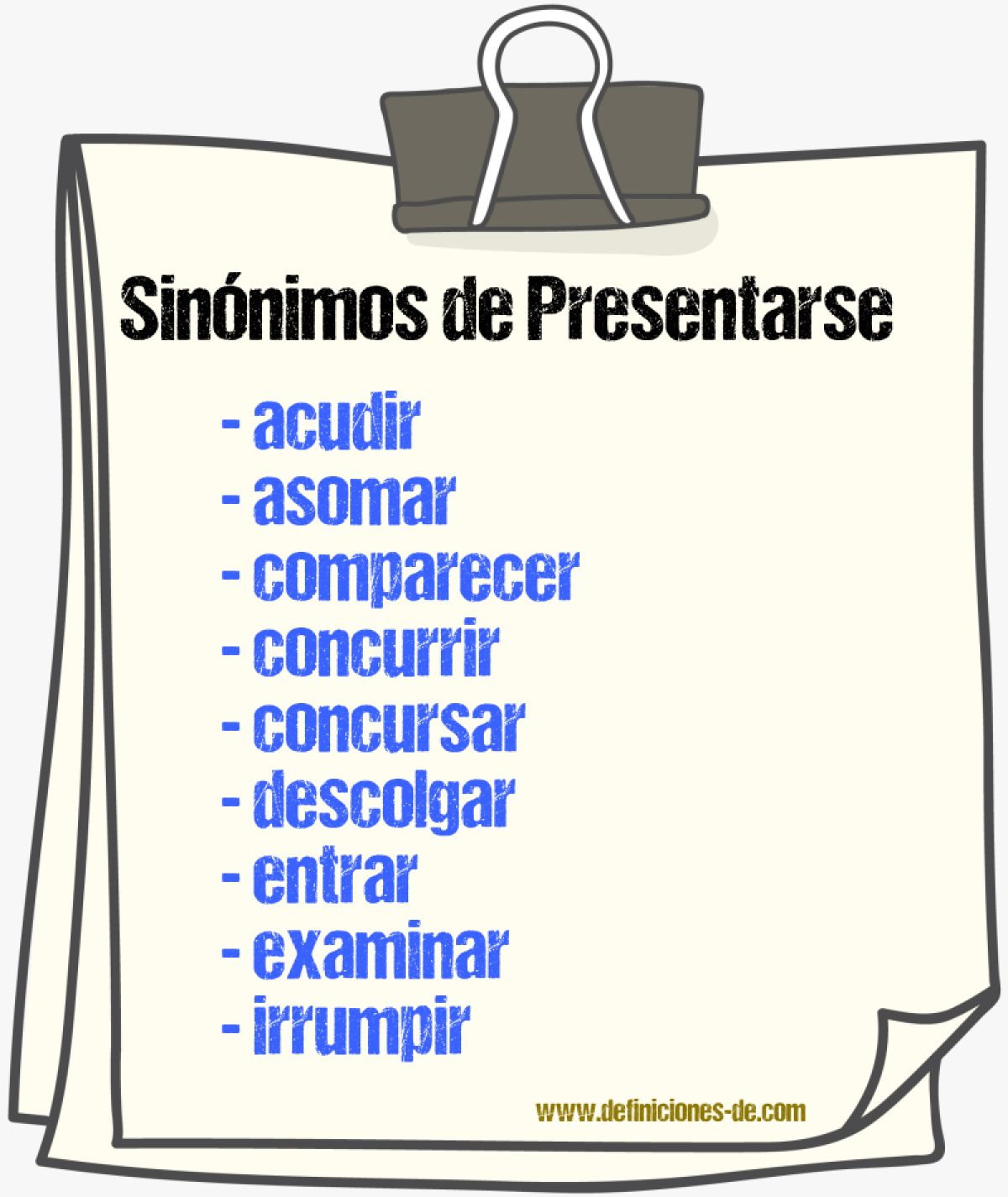 Sinnimos de presentarse