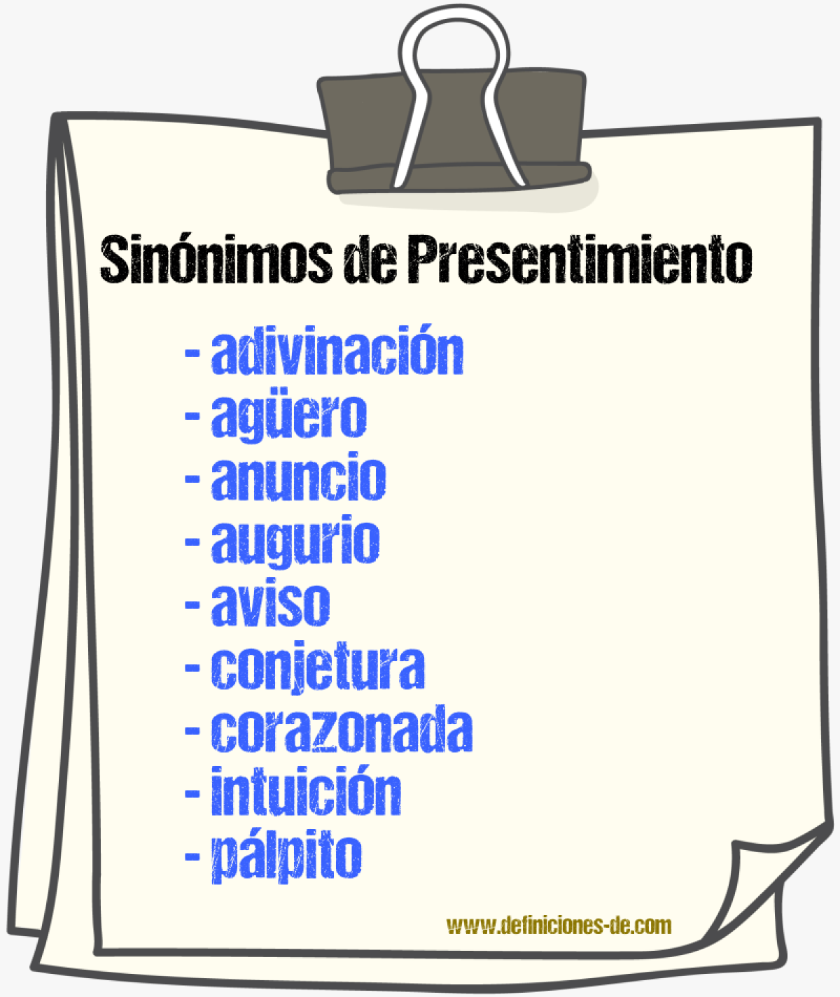 Sinnimos de presentimiento