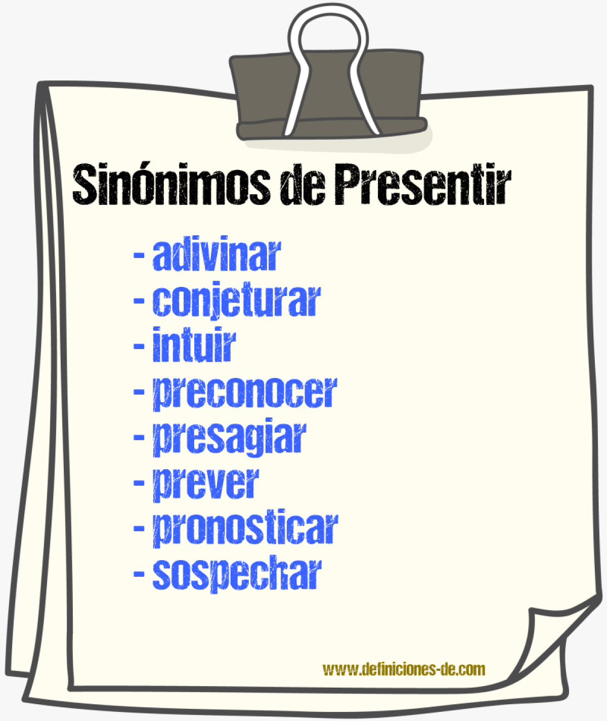 Sinnimos de presentir