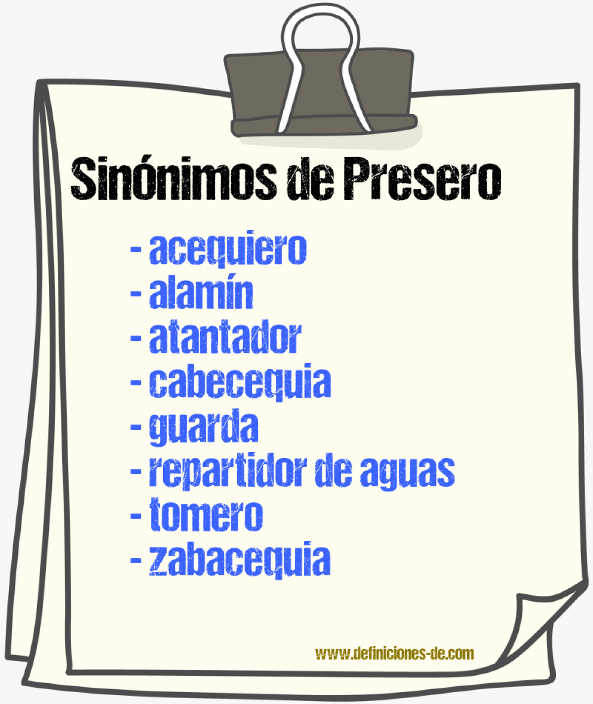 Sinnimos de presero