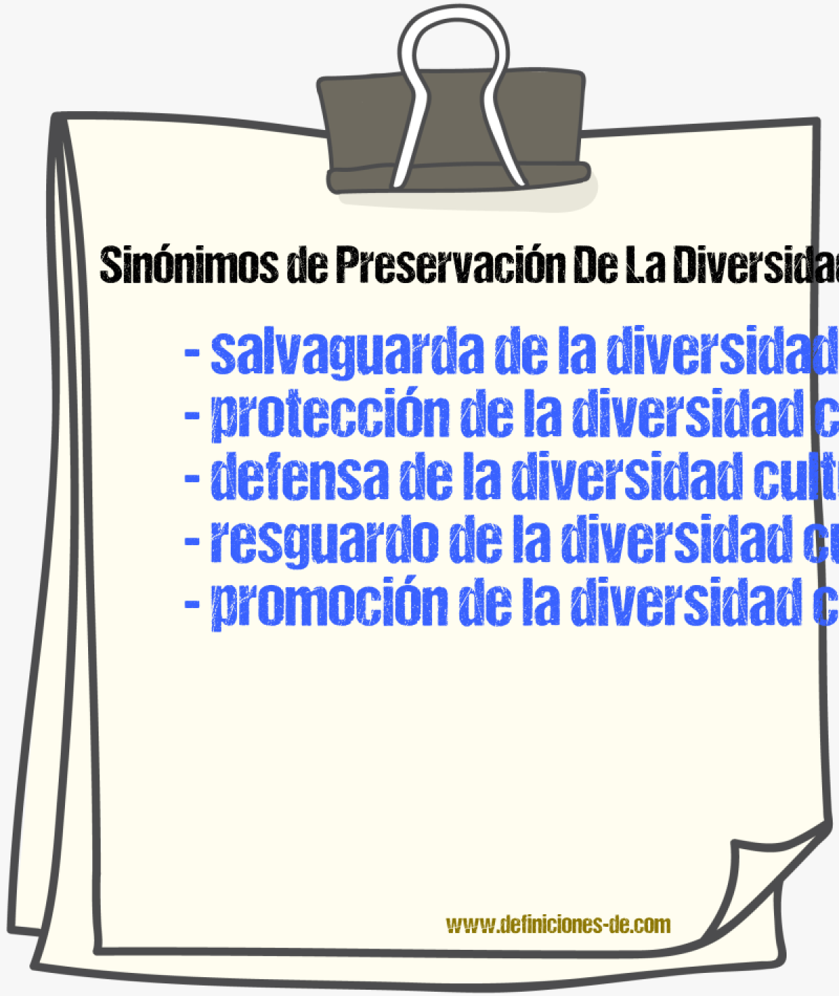 Sinónimos de preservación de la diversidad cultural