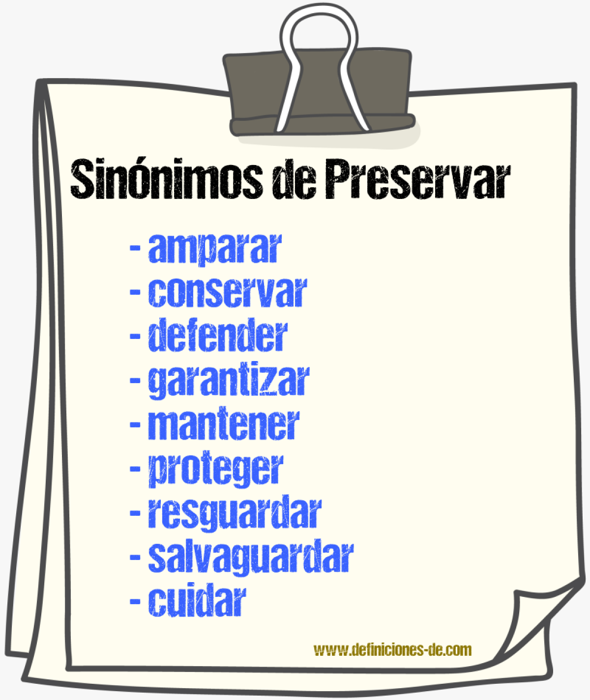 Sinnimos de preservar