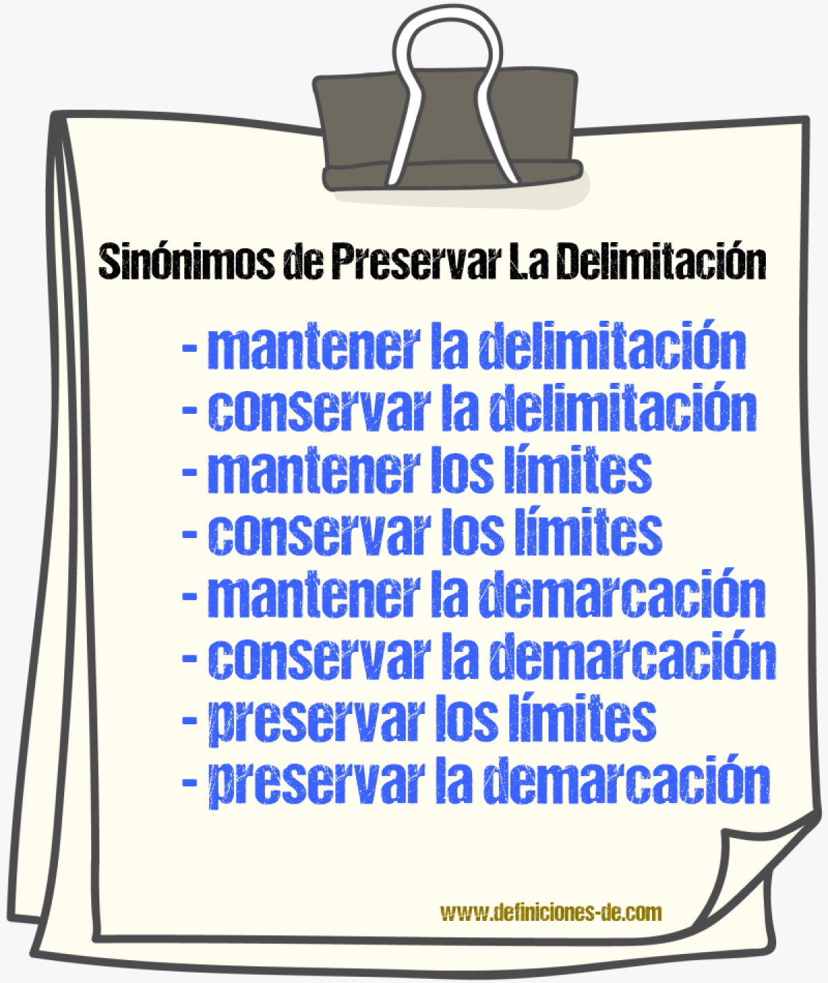 Sinónimos de preservar la delimitación